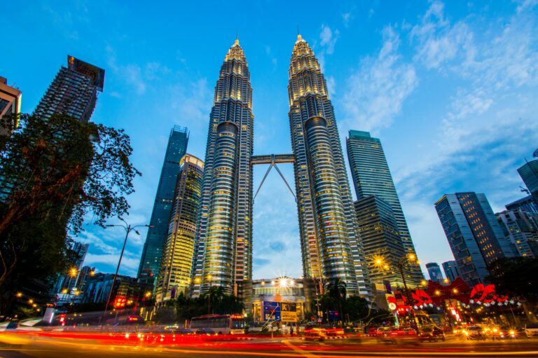 View of Petronas Twin Towers with city skyline, symbolising leadership success and ambition in Malaysia's market.